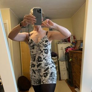 Vintage Madonna Era/Punk Onesie Leotard - Large - Vishnu Print